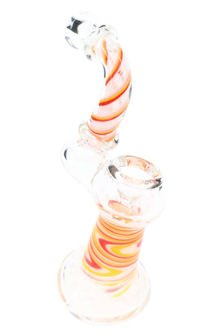 Rasta Swirl Striped Frit Sherlock Bubbler Rasta Curl 6 inch