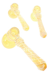 Silver Fumed Swirl Glass Hammer Bubbler Pocket Moon 5.5 inch alternate view