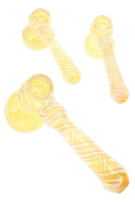 Silver Fumed Swirl Glass Hammer Bubbler Pocket Moon 5.5 inch alternate view