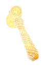 Silver Fumed Swirl Glass Hammer Bubbler Pocket Moon 5.5 inch