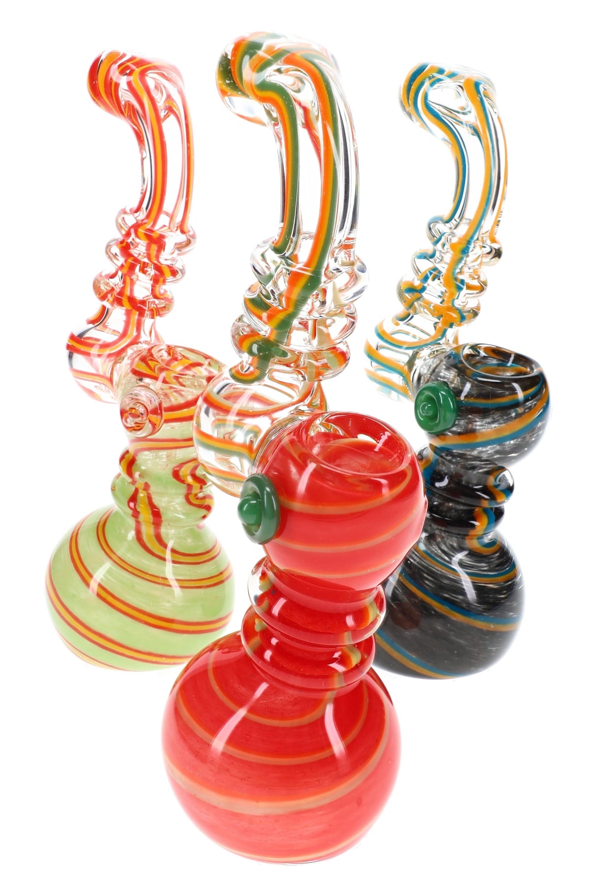 Swirl Striped Frit Sherlock Bubbler Ribbon Riddle 7.5 inch alternate view