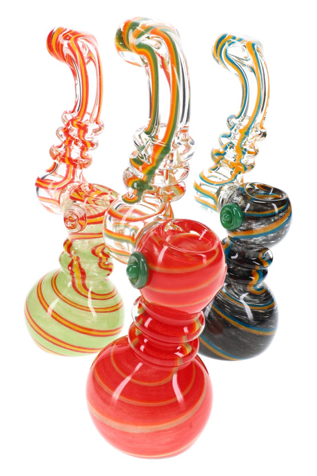 Swirl Striped Frit Sherlock Bubbler Ribbon Riddle 7.5 inch alternate view