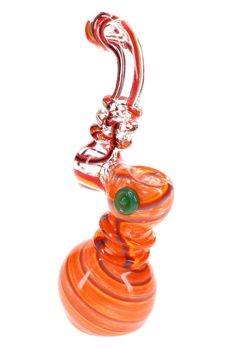 Swirl Striped Frit Sherlock Bubbler Ribbon Riddle 7.5 inch