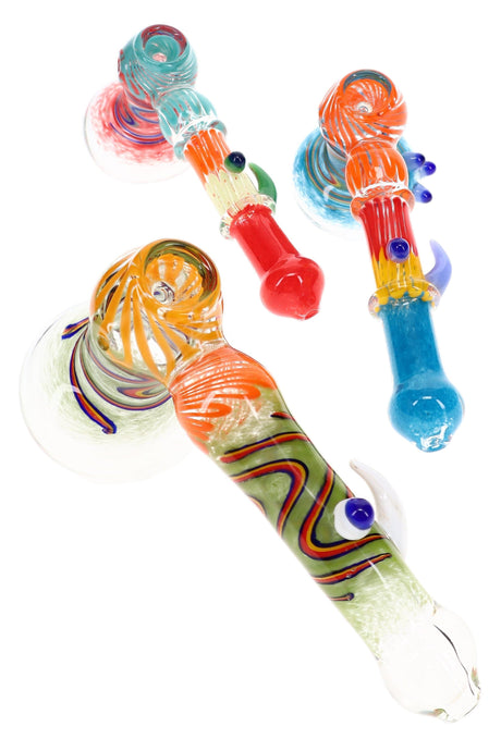 Rasta Swirl Frit Hammer Bubbler Eye Spy 8 inch alternate view