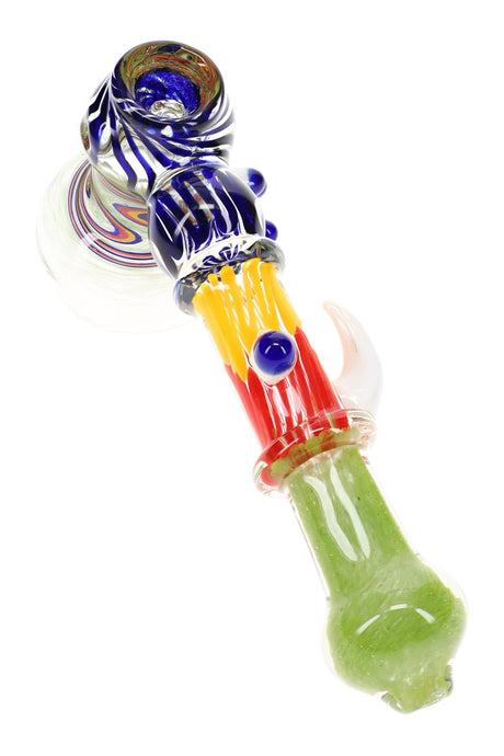 Rasta Swirl Frit Hammer Bubbler Eye Spy 8 inch