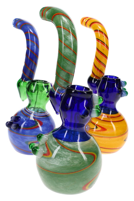 Colorful Frit Rasta Sherlock Bubbler Rasta Ripple 9 inch alternate view