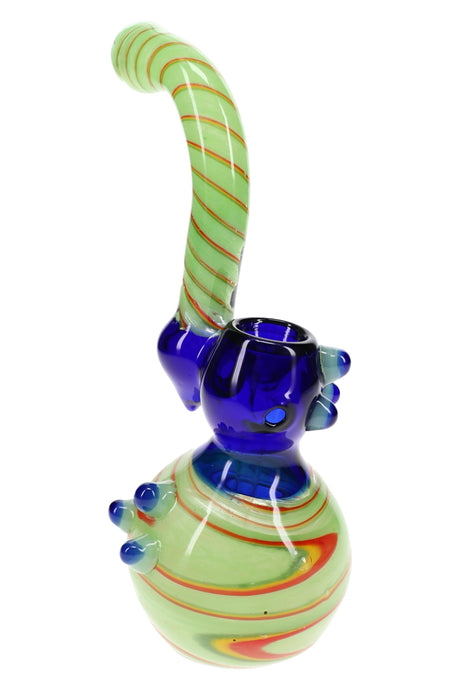 Colorful Frit Rasta Sherlock Bubbler Rasta Ripple 9 inch