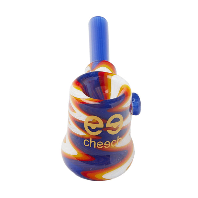 Cheech Glass 4" Wig Wag Pipe with vibrant swirl design, front view on white background