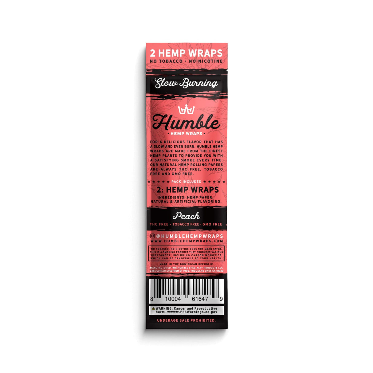 Humble Hemp Wraps - Peach - 25 Pack