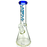 AFM Glass Heavy Boi 12" Beaker Bong with Ink Blue Colored Lip and 9mm Thick Glass