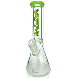 12" AFM Glass Heavy Boi Beaker Bong with Slime Colored Lip and 9mm Thickness