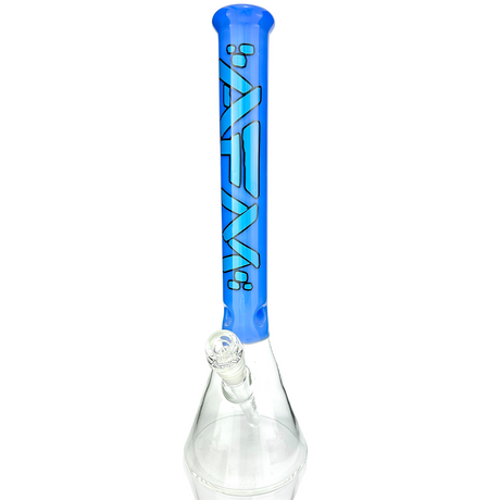 AFM Glass 16" Extraterrestrial Beaker Bong in Jade Blue with Color Accents - Front View