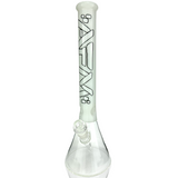 16" AFM Glass Extraterrestrial Ivory Beaker Bong with Color Accents - Front View