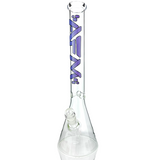 AFM 18" Classic Clear Glass Beaker Bong with 14mm Female Joint and Colored Logo