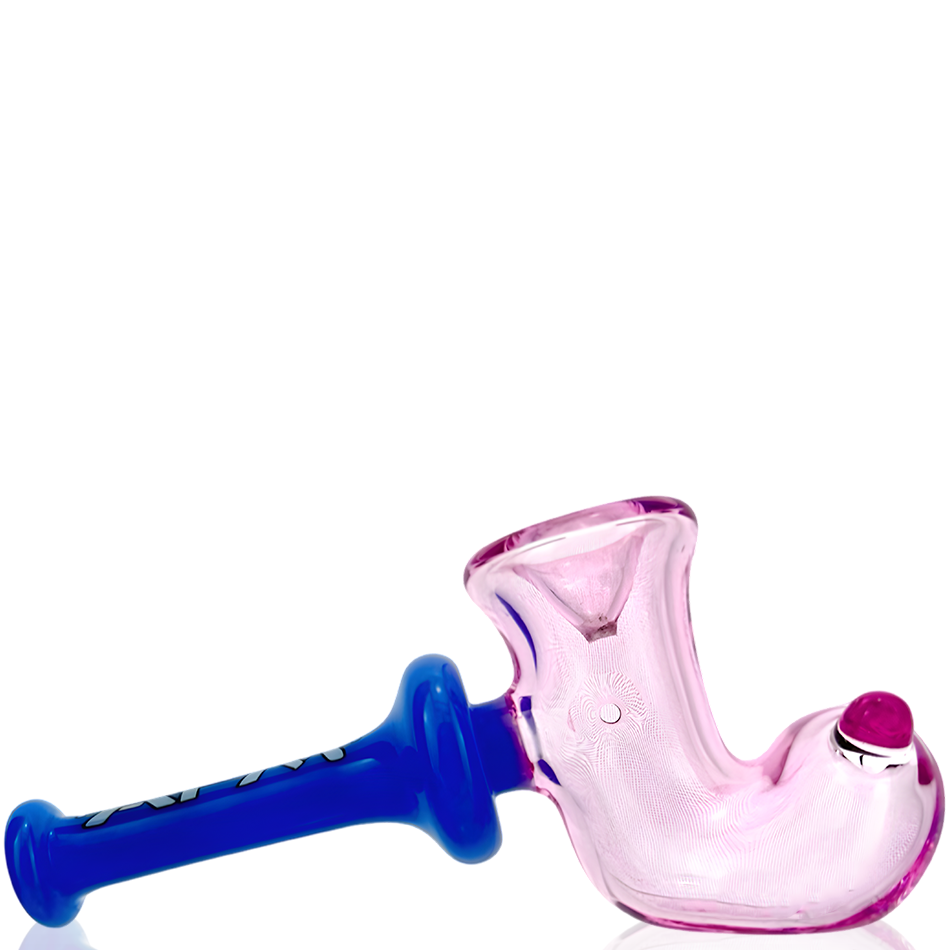 AFM 6" Double Color Boot Pipe in pink and blue, angled side view on white background