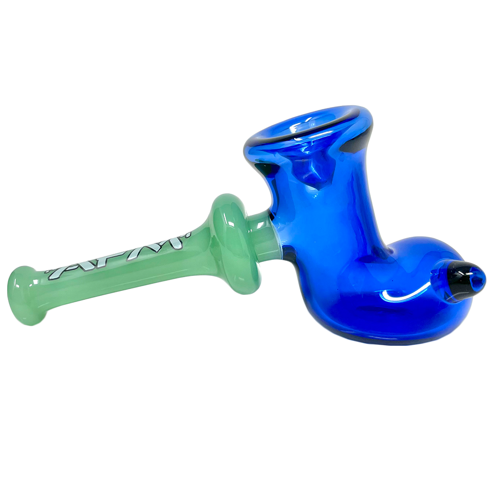 AFM 6" Double Color Boot Pipe in blue and green, angled side view on a white background