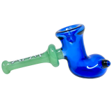 AFM 6" Double Color Boot Pipe in blue and green, angled side view on a white background