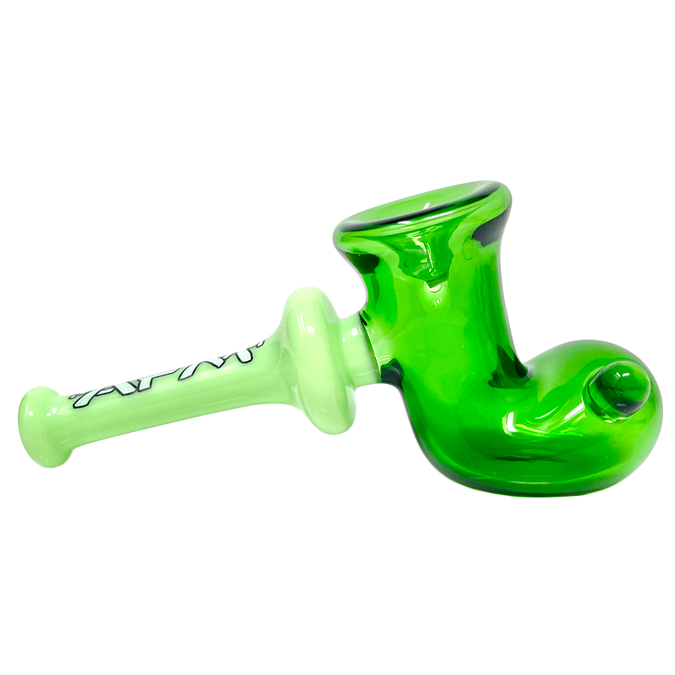 AFM 6" Double Color Green Boot Hand Pipe with Deep Bowl - Side View