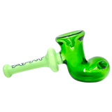 AFM 6" Double Color Green Boot Hand Pipe with Deep Bowl - Side View