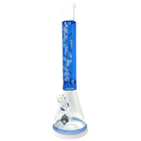 18" AFM Glass Beaker Bong with Blue Accents and Showerhead Perc - Front View