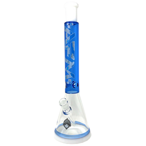 18" AFM Glass Beaker Bong with Blue Accents and Showerhead Perc - Front View