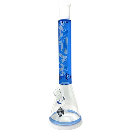 18" AFM Glass Beaker Bong with Blue Accents and Showerhead Perc - Front View