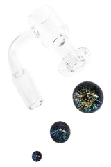 Quartz 14.5 mm Male Terp Slurper Banger – 2 mm – Dichro Beads – Assorted Colors