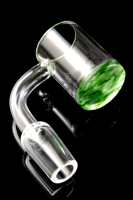 Quartz 14.5 mm Male 90° Banger – Colored Bottom – Assorted Colors