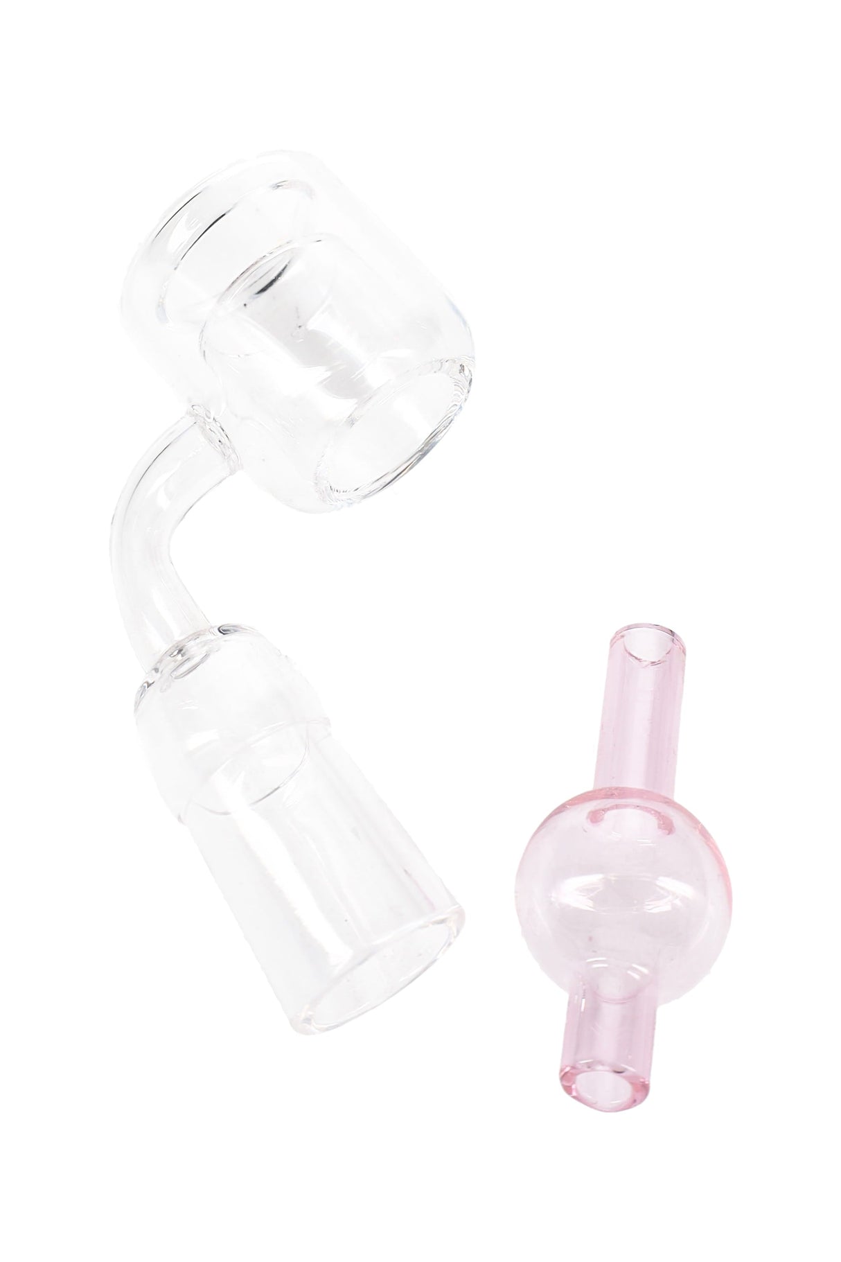 Quartz 14.5 mm Male/Female 90° Thermal Banger – With Bubble Carb Cap