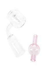 Quartz 14.5 mm Male/Female 90° Thermal Banger – With Bubble Carb Cap