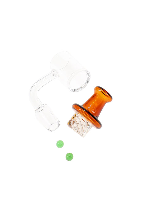 Quartz 14.5 mm Male Spinner Banger – Domeless – With Banger Beads