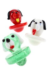 Glass Dog Carb Cap “Pup Puff” – Assorted Colors