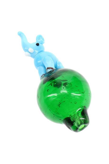 Glass Elephant Bubble Carb Cap “Trunk Twist” – Assorted Colors