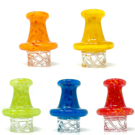 AFM Pump Color Glass Recycler Dab Rigs in vibrant colors with Quartz Banger & Carb Cap