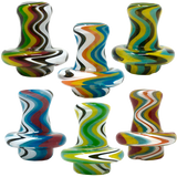 AFM Reversal Spinner Cap with 2 Pearls set, vibrant multicolor design, for enhancing dab rig airflow