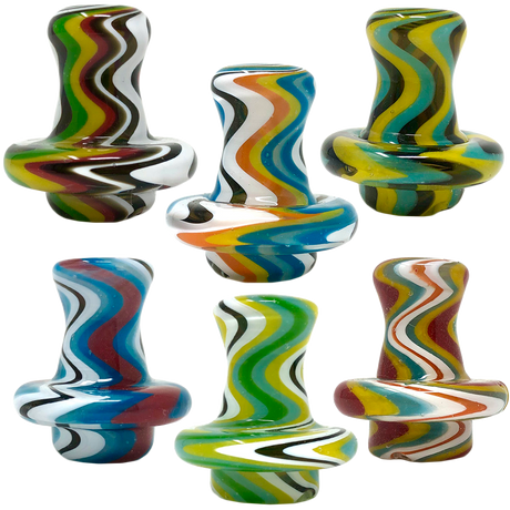 AFM Reversal Spinner Cap with 2 Pearls set, vibrant multicolor design, for enhancing dab rig airflow