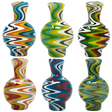 AFM Reversal Bubble Spinner Caps with colorful swirl patterns, front view on white background