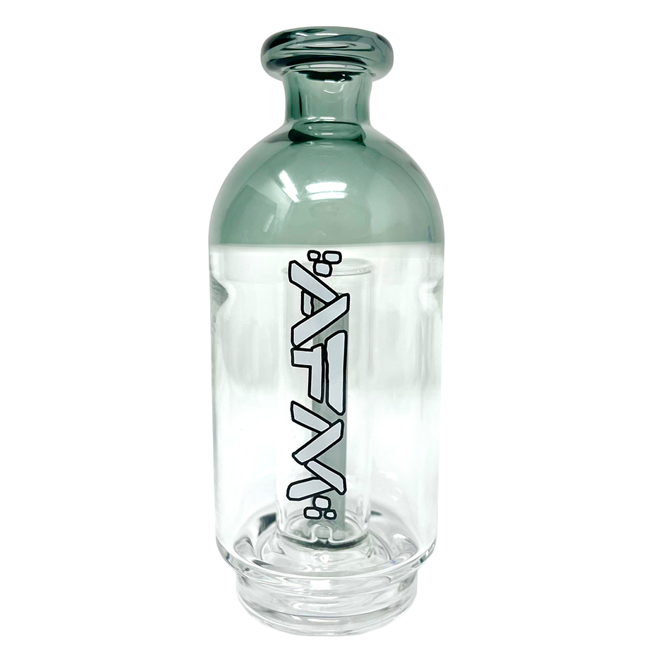 6" AFM Puffco Peak Rounded Attachment in Borosilicate Glass with AFM Logo - Front View