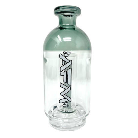 6" AFM Puffco Peak Rounded Attachment in Borosilicate Glass with AFM Logo - Front View