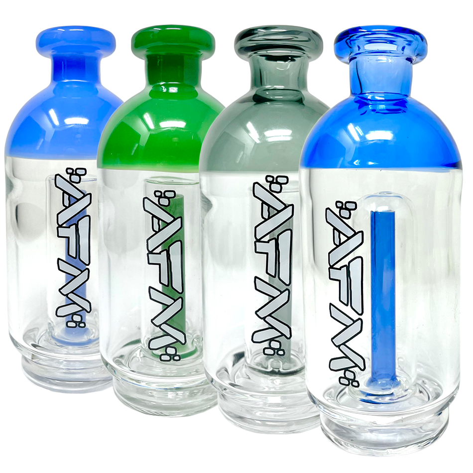 AFM Puffco Peak Rounded Attachments in Blue, Green, and Clear Borosilicate Glass