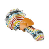 Cheech Glass 3.5" When It Rains Spoon Pipe with vibrant colored stripes and mushroom design