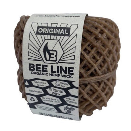 Bee Line organic hemp wick wound into a ball