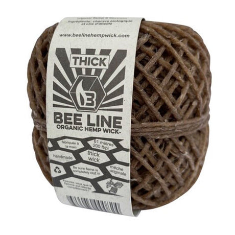 Bee Line certified organic hemp wick coated in beeswax