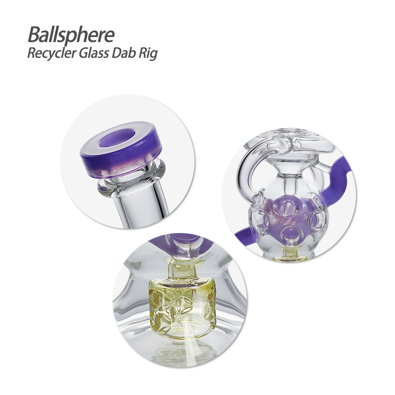 Waxmaid 7.68‘‘ Ballsphere Recycler Glass Dab Rig