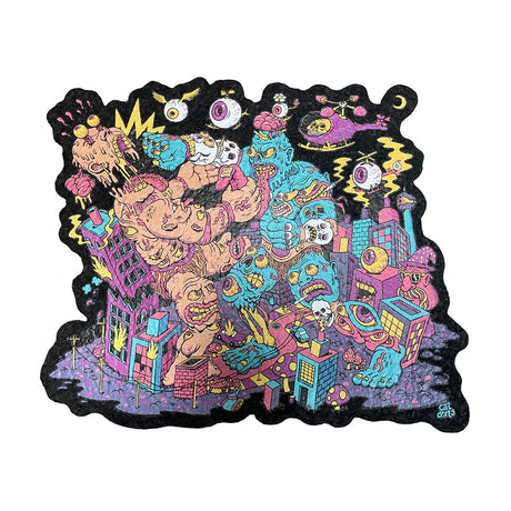 East Coasters 10" Battle Rattle Dab Mat with vibrant, psychedelic artwork, top view on white background