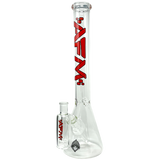 18" AFM Clear Glass Beaker Bong with Showerhead Perc and Colored Logo