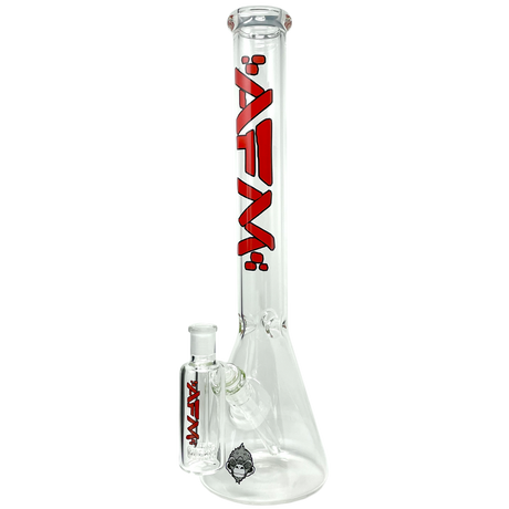 18" AFM Clear Glass Beaker Bong with Showerhead Perc and Colored Logo