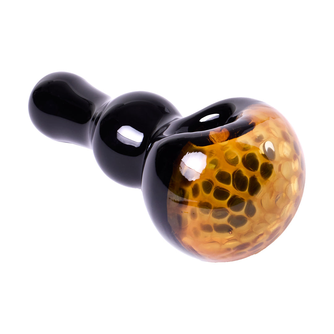 Human Grade Spoon Pipe Model C, borosilicate glass hand pipe with honeycomb texture
