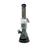 Cheech Glass 18" Double Trouble Water Pipe in Black, with Borosilicate Glass, Front View