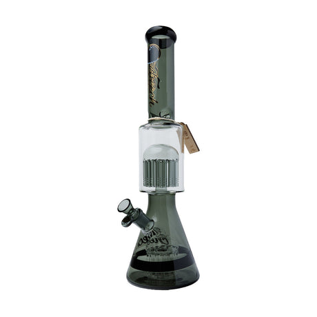 Cheech Glass 18" Double Trouble Water Pipe in Black, with Borosilicate Glass, Front View